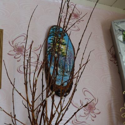 A bunch of willow branches. Usually is put to icons or just in a vase on Palm Sunday, where it stands for a year. The photo is taken in a Karelian village of Rubchojla. Photo by Valeria Kolosova