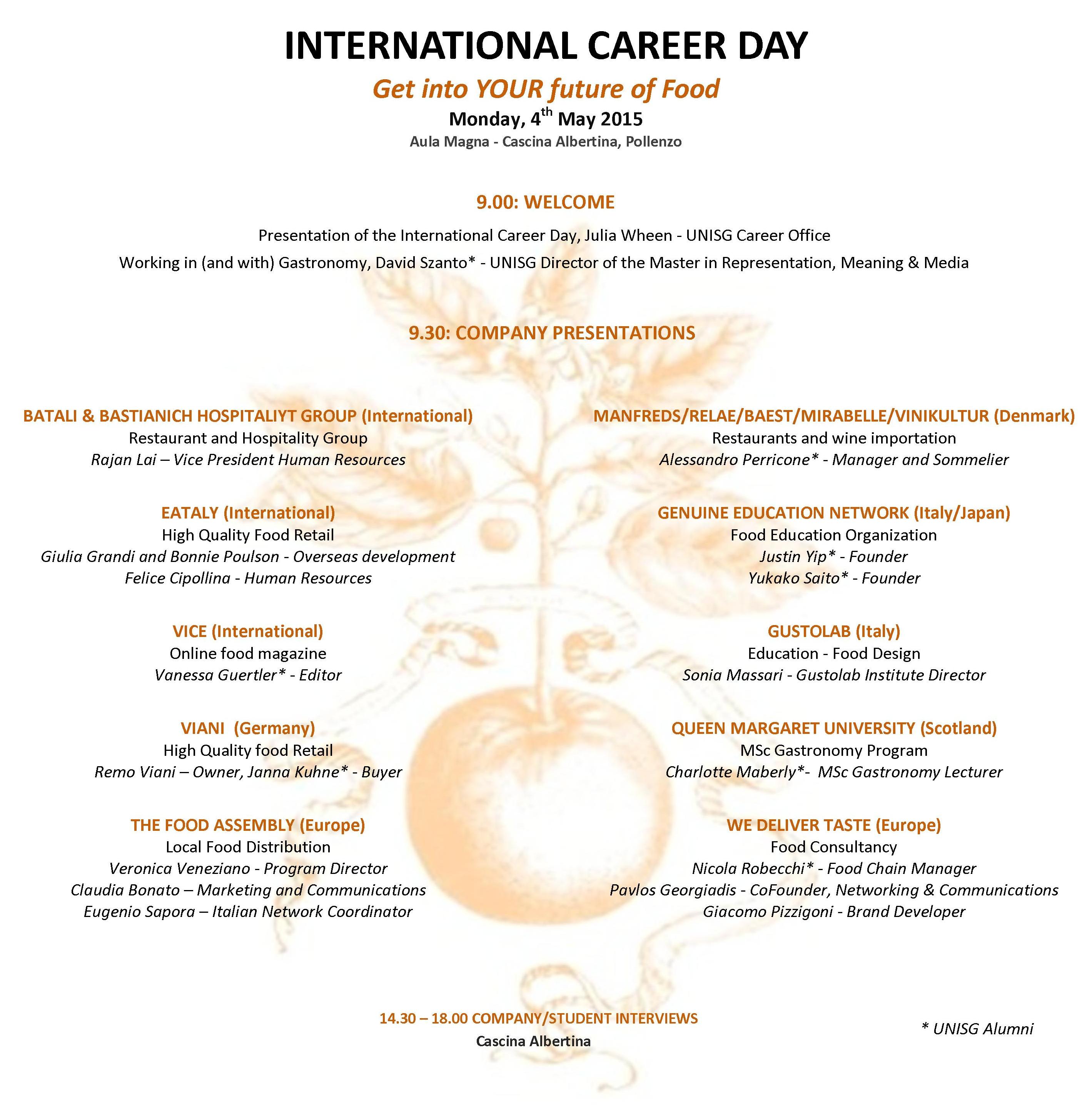 International Career Day UNISG University of Gastronomic Sciences